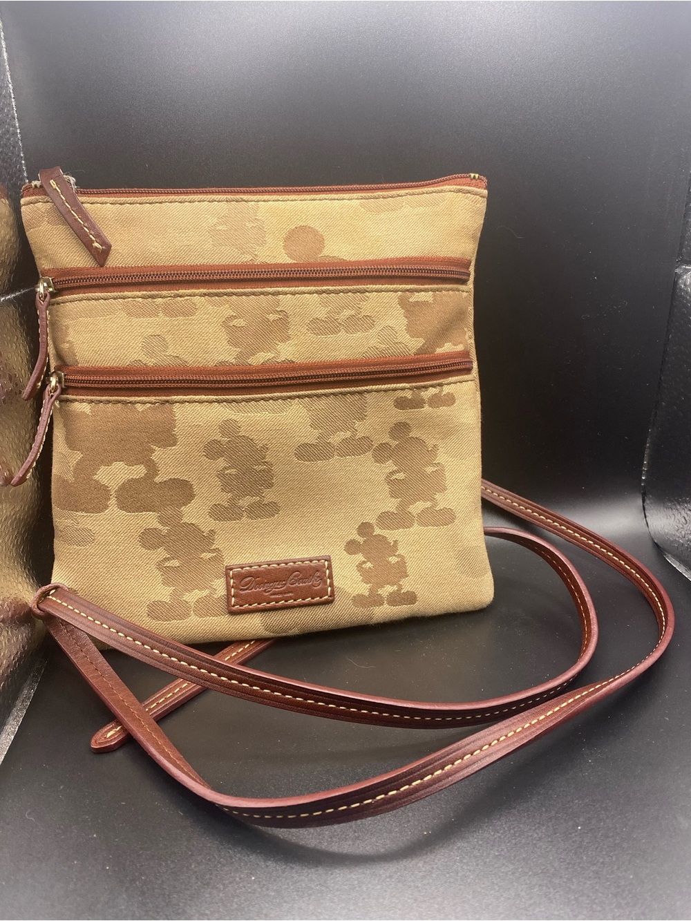 Disney Dooney & Bourke Tonal Mickey Triple Zip Crossbody Bag Retired